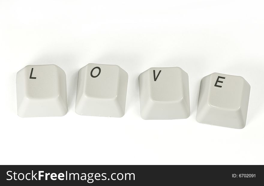 Computer keys with love word. Computer keys with love word