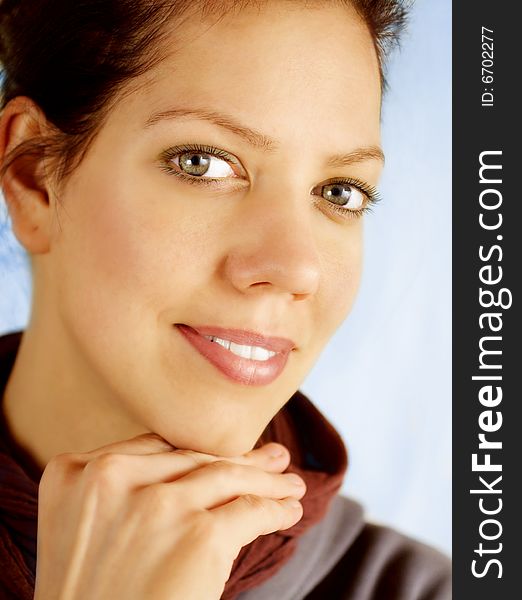 Young woman close-up