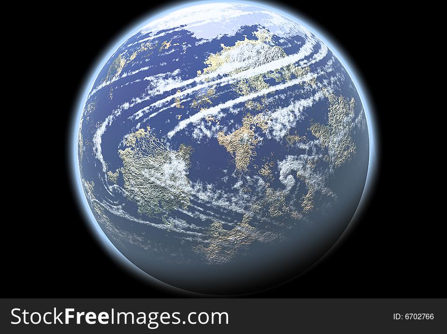 Earth on black background.
The planet we live.