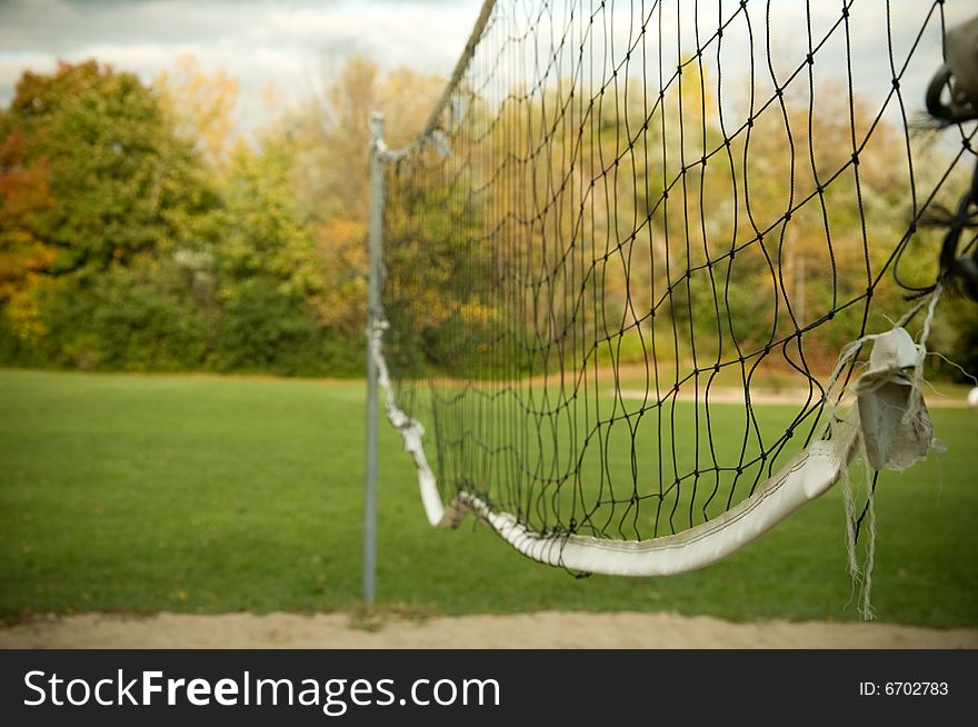 An old volleyball net from the park.