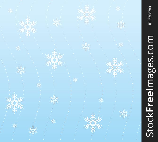 Winter snowflakes with blue background.