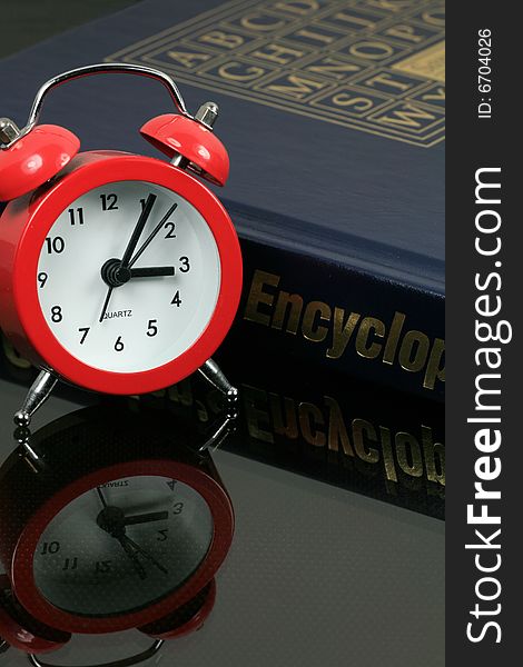 Alarm Clock with Encyclopedia on Glass