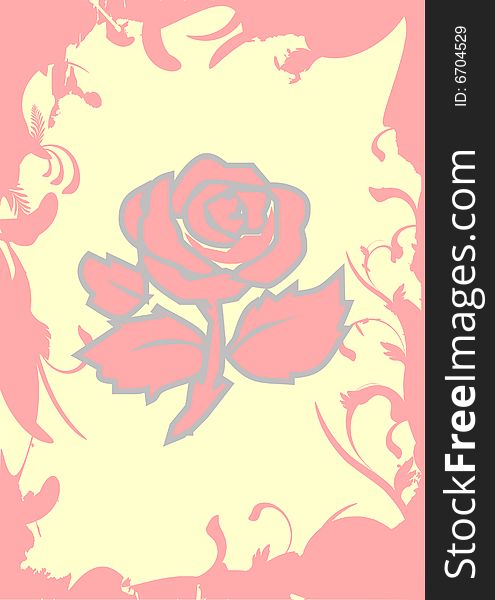 Rose background template vector illustration. Rose background template vector illustration