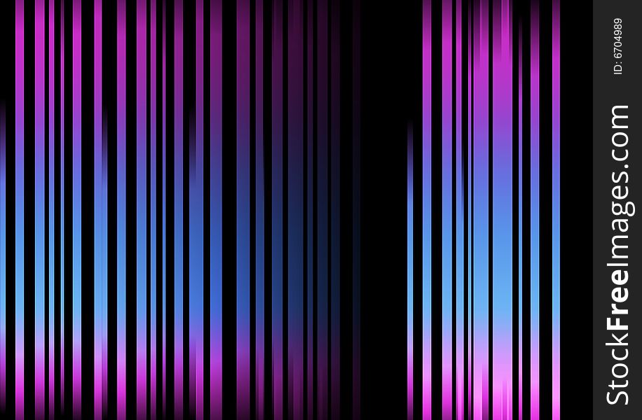 An abstract background in landscape format of vertical stripes in blue and purple. against ablack background. An abstract background in landscape format of vertical stripes in blue and purple. against ablack background.