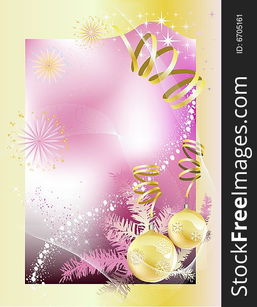 Christmas background with baubles,  illustration. Christmas background with baubles,  illustration