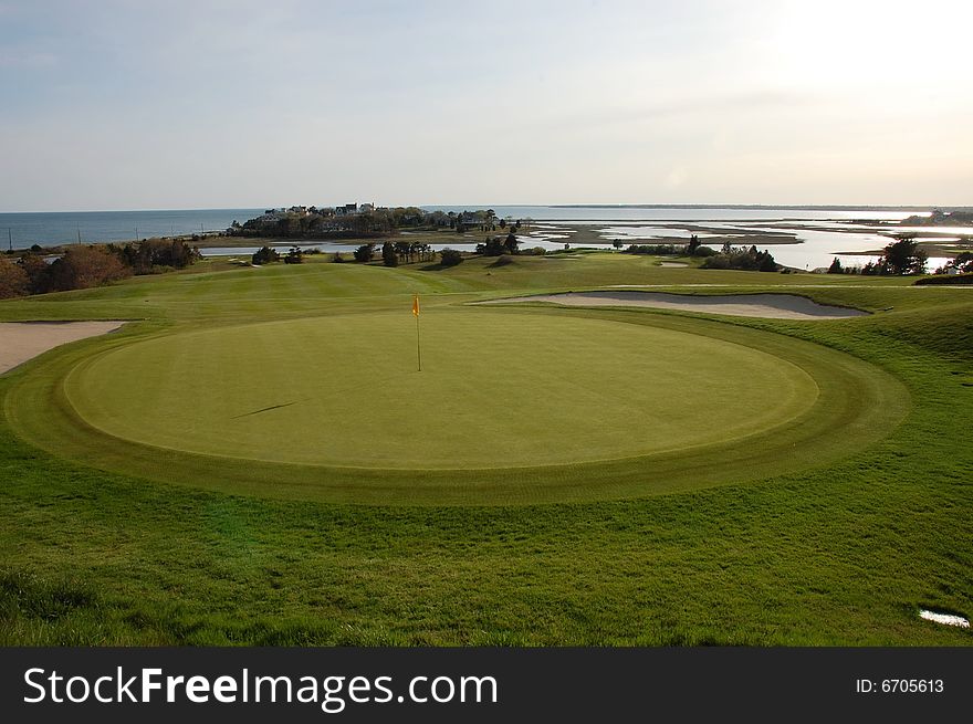 Golf course beside the sea