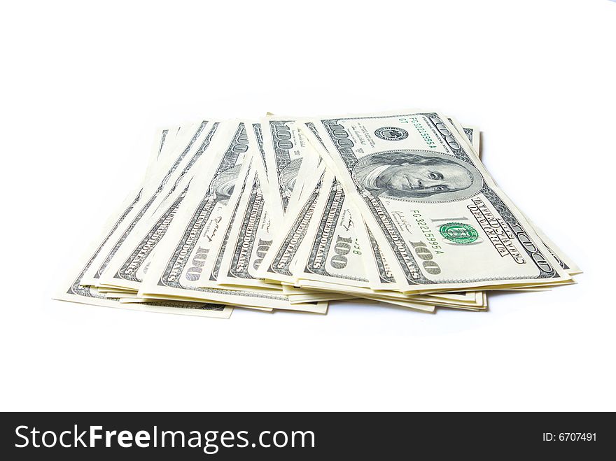 Stock money on the white background