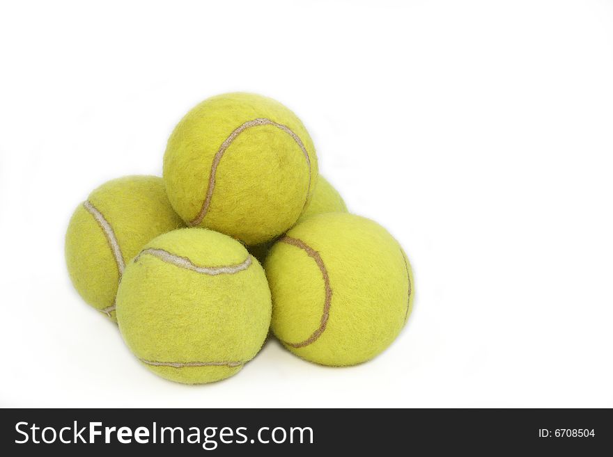 Tennis balls isolated on the white background