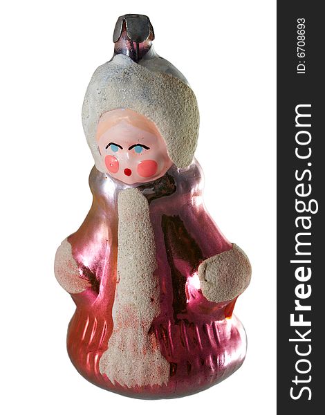 Old fashioned christmas-tree decoration: snow maiden