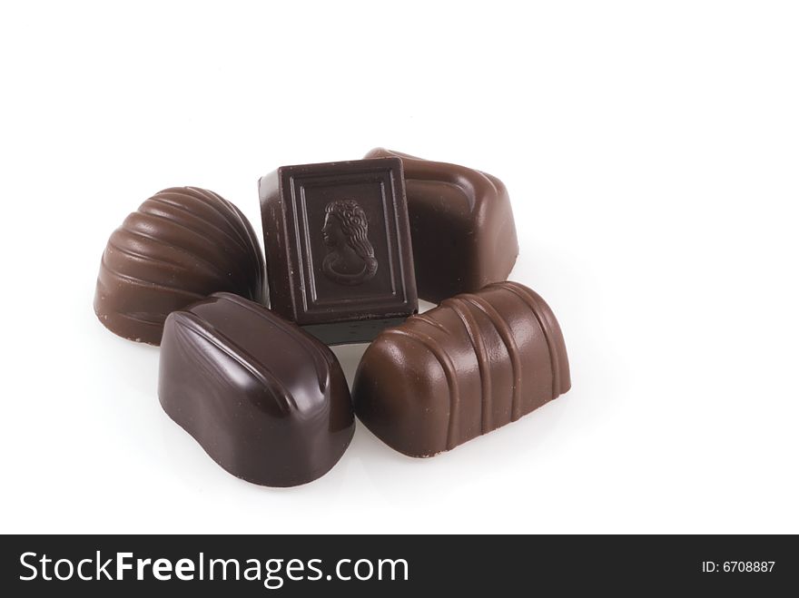 Chocolates isolated on a white background. Chocolates isolated on a white background.