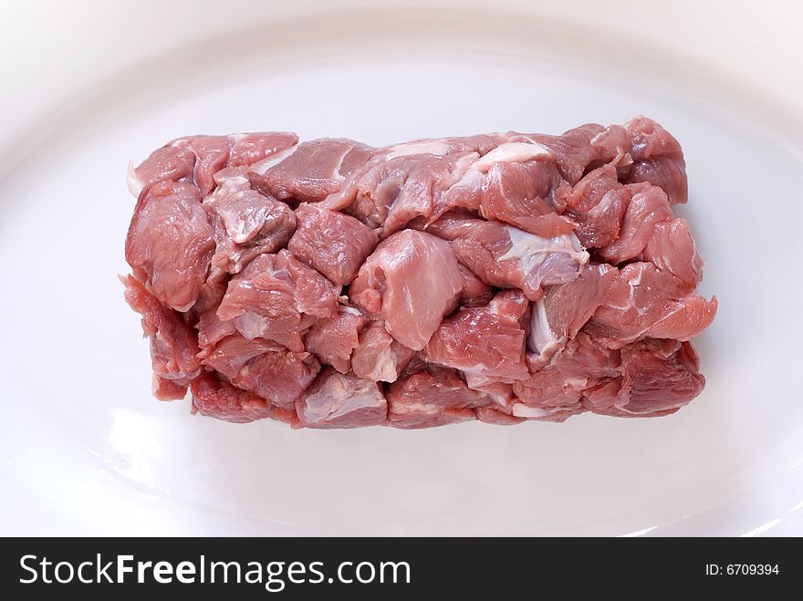 Chopped meat on the plate
