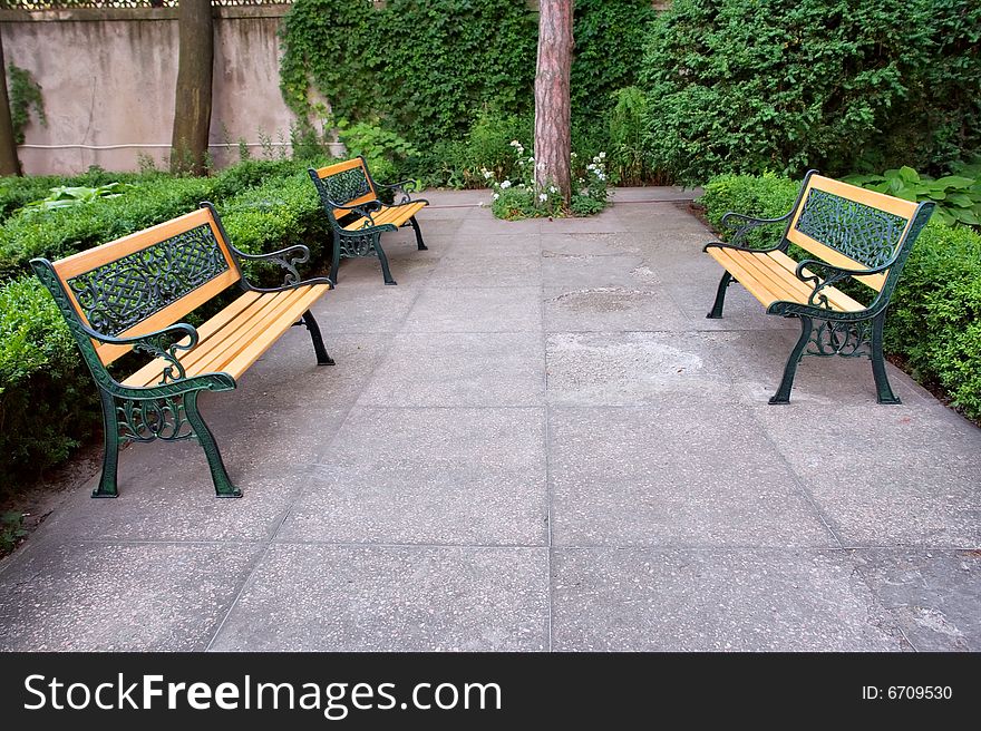 Benches In Historical Park