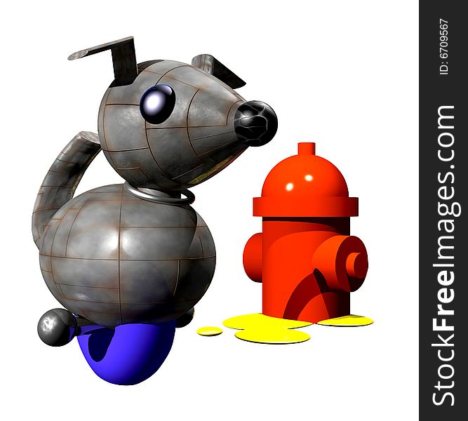 Robot Dog And Fire Hydrant