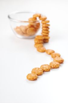Translucent Bowl Of Japanese Crackers Royalty Free Stock Photo Translucent Bowl Of Japanese Crackers Royalty Free Stock Photo