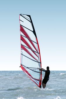 Silhouette Of A Windsurfer Stock Image Silhouette Of A Windsurfer Stock Image