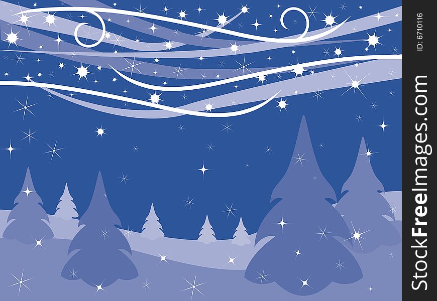 Abstract blue sparkling Christmas background