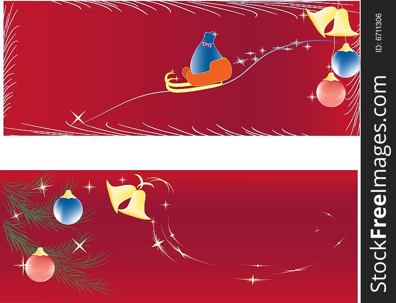 two celebratory pictures for design by new year and christmas. two celebratory pictures for design by new year and christmas