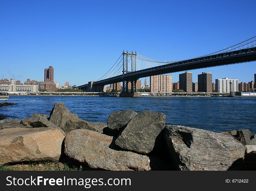 Manhattan Bridge as seen from Brooklyn. Manhattan Bridge as seen from Brooklyn.