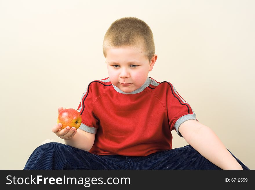 Boy Eating The Apple