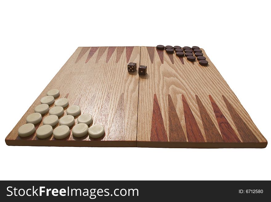 Backgammon board isolated on white. Backgammon board isolated on white