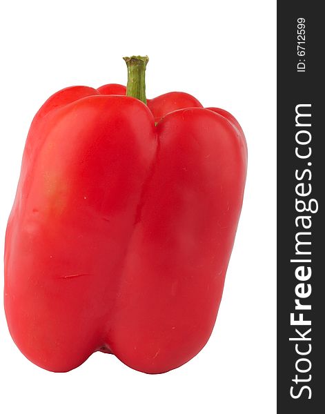 Red paprika pepper isolated on white