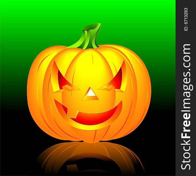 Vector illustration on a Halloween theme with pumpkin