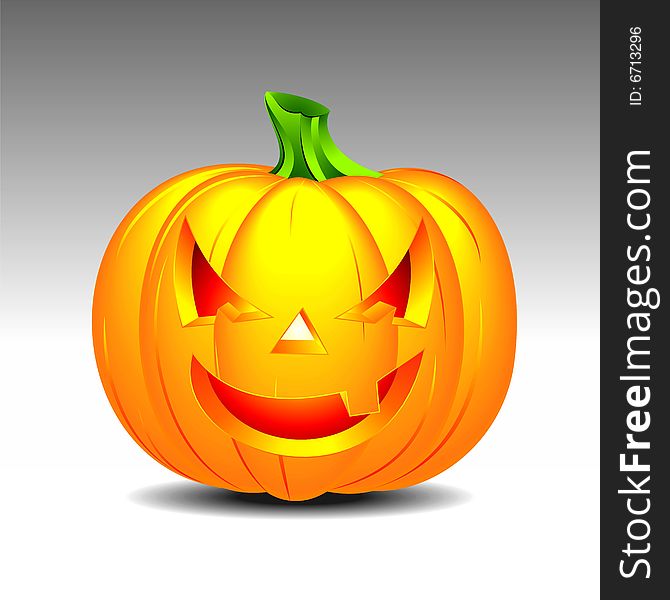 Vector illustration on a Halloween theme with pumpkin