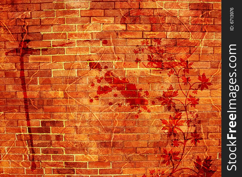 Grunge background with cracks, dirt, stains,floral. Grunge background with cracks, dirt, stains,floral