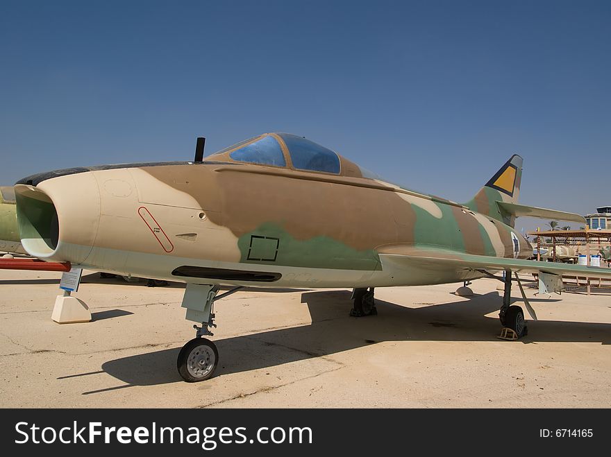 Military jet MD-450. Parked in Israeli Air force museum. Military jet MD-450. Parked in Israeli Air force museum