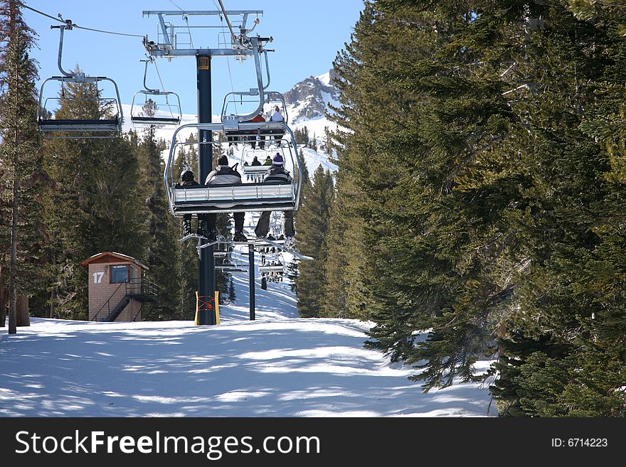 Up on a ski lift