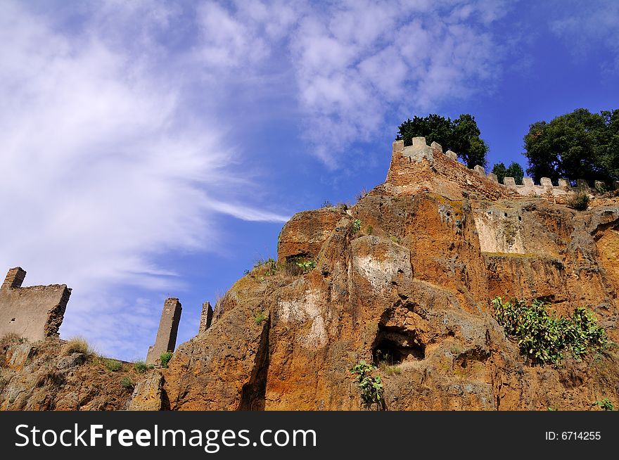 Medieval village with very ancient rocky walls. Medieval village with very ancient rocky walls