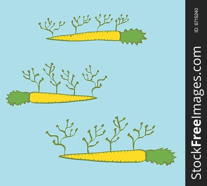 A fully scalable vector illustration of green carrot farming. Jpeg, Illustrator AI and EPS 8.0 files included.