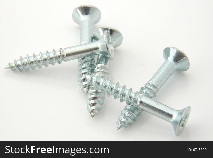 Isolated image of a pile of screws. Isolated image of a pile of screws