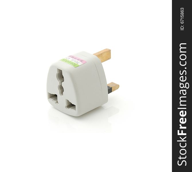 Isolated image of a US to UK Socket adapter. Isolated image of a US to UK Socket adapter.