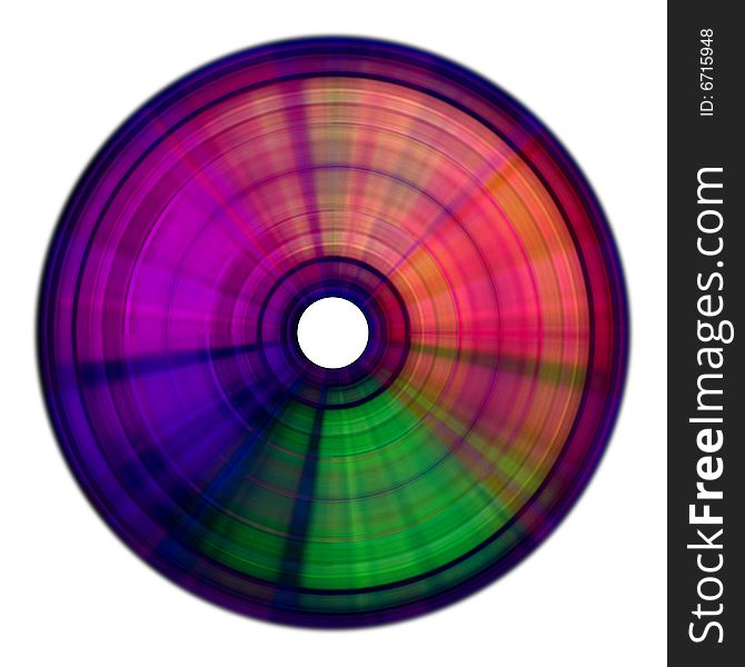Radial spectrum blur on compact disk. Radial spectrum blur on compact disk.