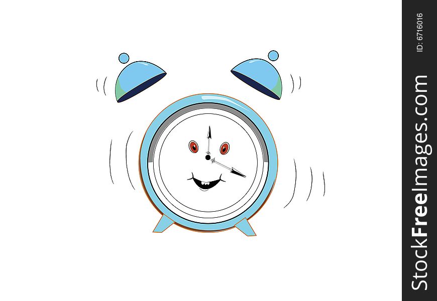 A cute clock isolated on a white background ,illustration