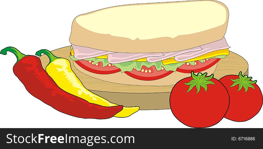 Vector illustration of the sandwich