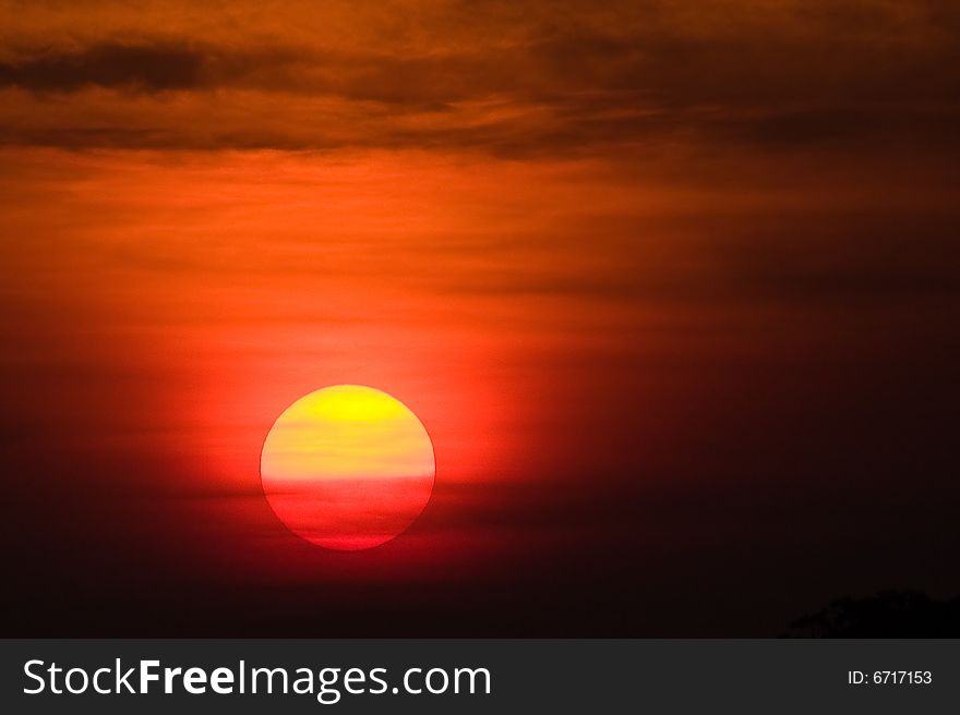 Golden African Sunset in landscape format