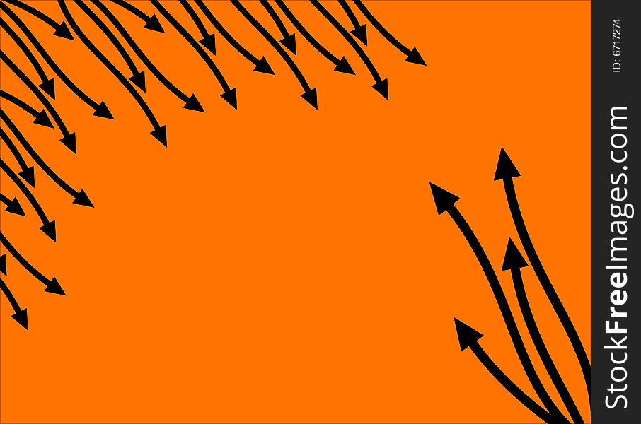 Arrows  background orange color gradient