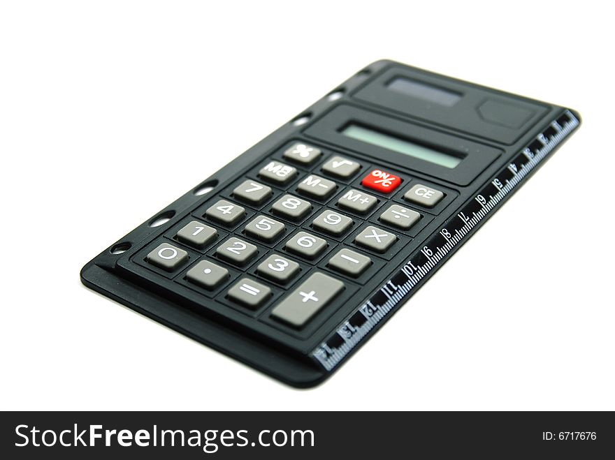 Calculator black with red key