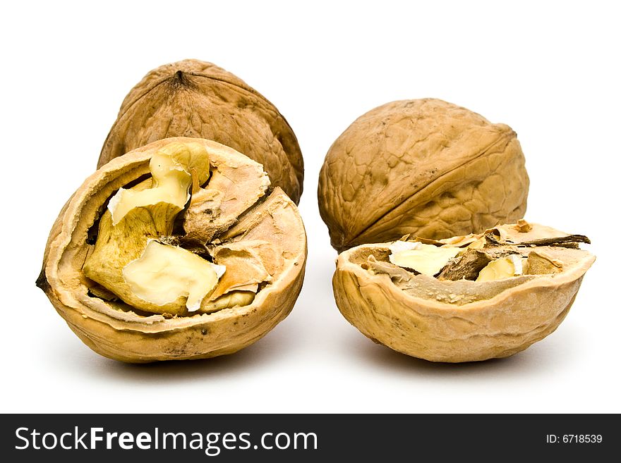 Nuts on a white background. Nuts on a white background