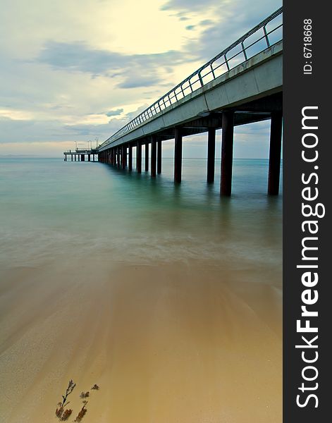 A tranquil pier at beautiful holiday destination. A tranquil pier at beautiful holiday destination.