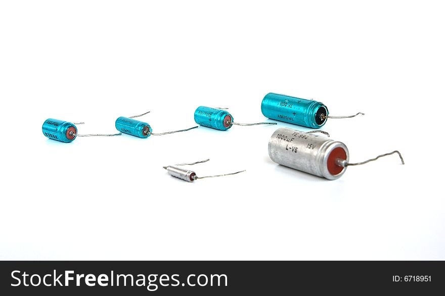 A few electrolytic cylinder capacitors