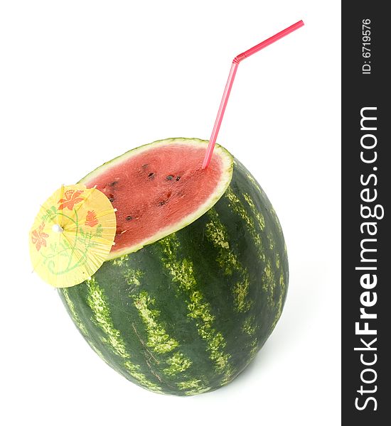 Fresh appetizing water-melon on a white background