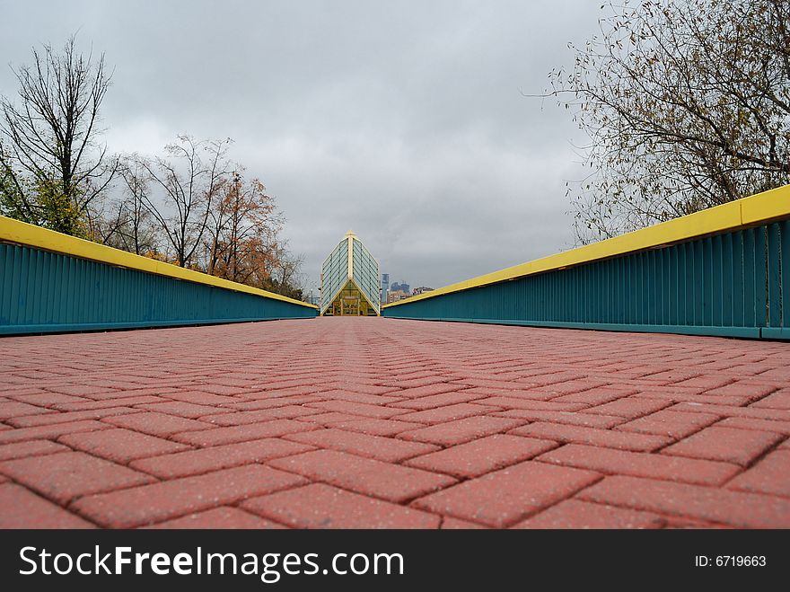 Part of bridge made of brick. Part of bridge made of brick