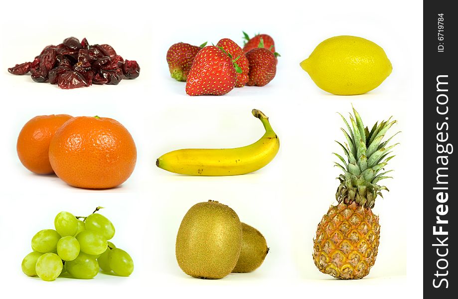 Isolated fruits on a white background. Isolated fruits on a white background.