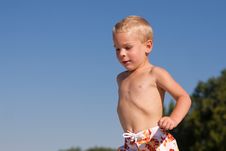 Boy Walking At The Beach Stock Photography Boy Walking At The Beach Stock Photography