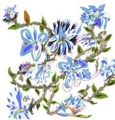 Azure Flower Vine Design Stock Photography Azure Flower Vine Design Stock Photography