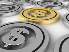 Dollar Coins Royalty Free Stock Image