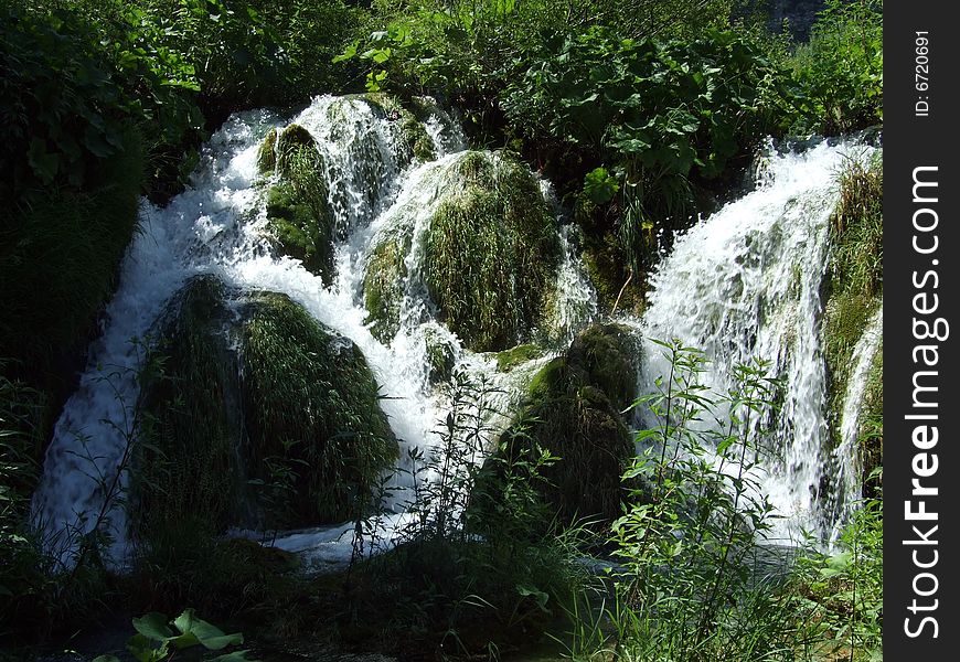 Beautiful waterfall, Croatia, Plitvice Lakes